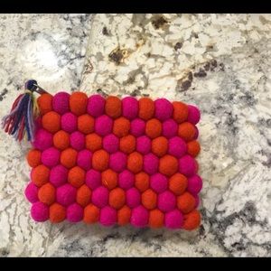 Wool zippered small purse